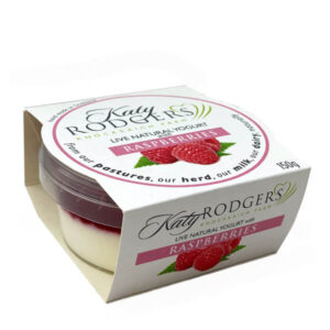 Natural yogurt topped with raspberry compote