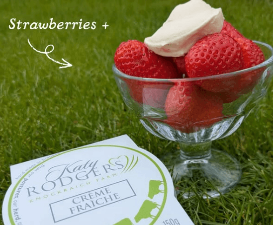 Strawberries and our award winning creme fraiche